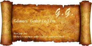 Gémes Gabriella névjegykártya